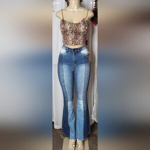 NYC Women's Two-Tone Blue Skinny Jeans